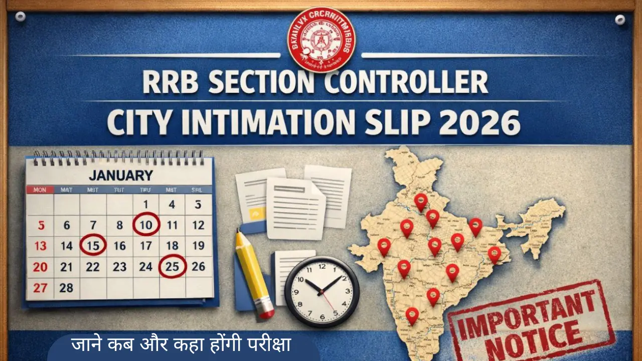 RRB Section Controller City Intimation Slip 2026