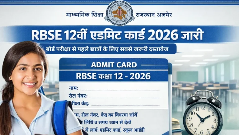 RBSE Class 12 Admit Card 2026