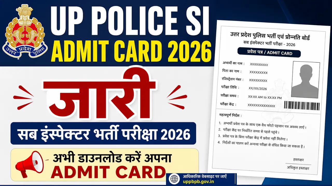 UP Police SI Admit Card 2026 Out