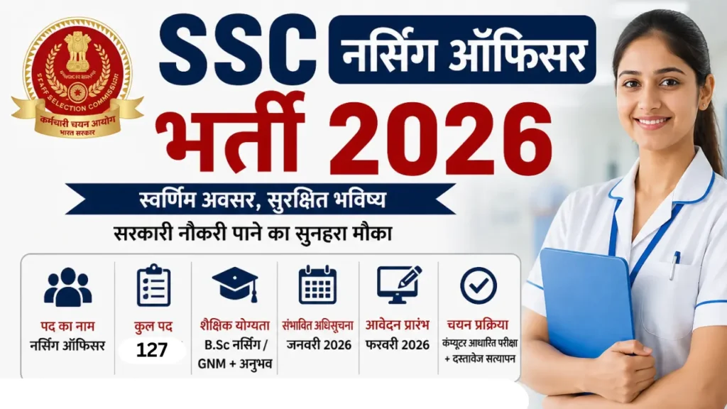 SSC Nursing Officer Recruitment 2026
