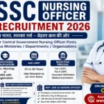 SSC Nursing Officer Recruitment 2026